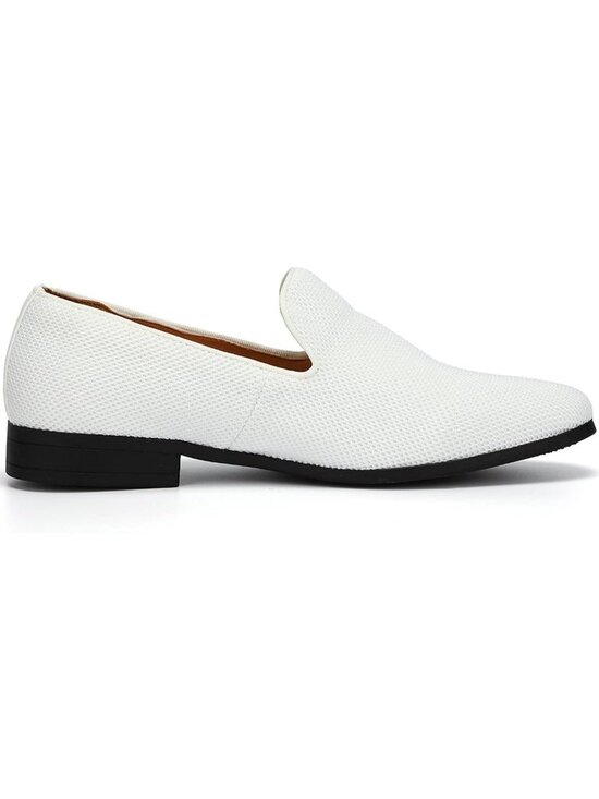 UUBARIS Men\'s White Elegant Tuxedo Loafers Slip on Dress Shoes Formal Shoes main image 5